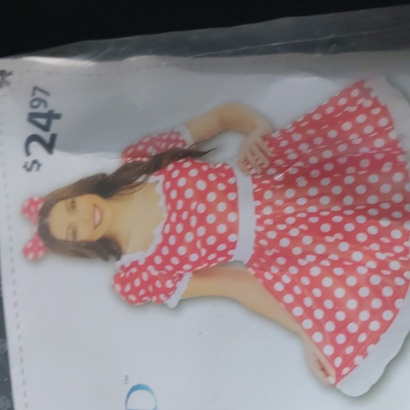 Wonderland Red Polka Dot Dress with Bow Headband - Picture 3 of 4
